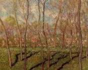 克劳德 莫奈 : Trees in Winter, View of Bennecourt